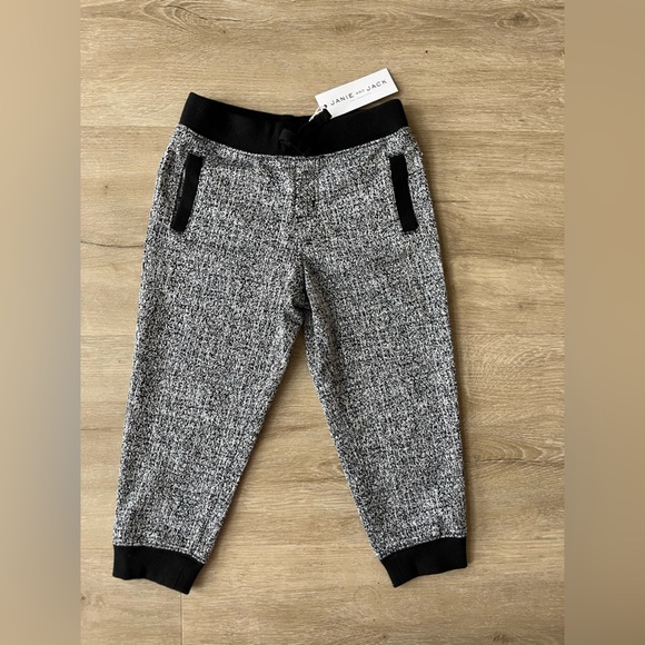 JANIE AND JACK Toddler 3T sweatpants Joggers Gray Black NWT - Picture 2 of 6